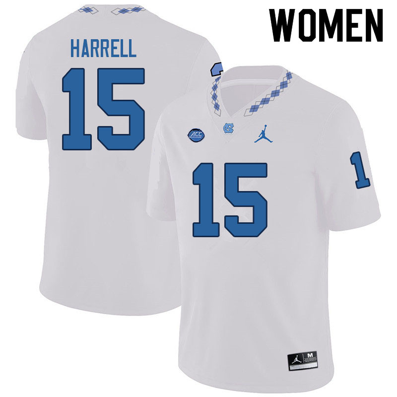 Women #15 Conner Harrell North Carolina Tar Heels College Football Jerseys Sale-White